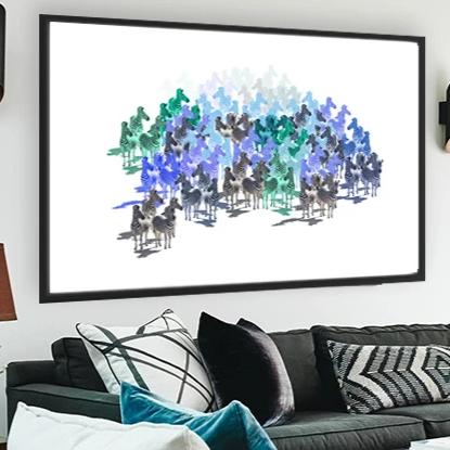 Zebra Party Blues Wall Art Poster