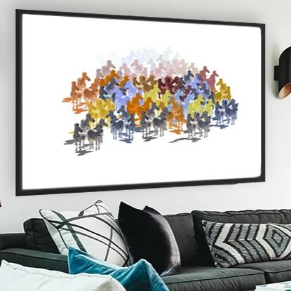 Zebra Party Colours Wall Art Poster